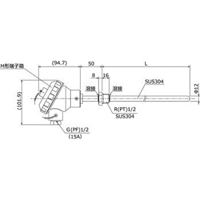 シマデン SRD-23M-120F05021614-F1P000009 端子箱付測(cè)溫抵抗體螺絲下插入長(zhǎng)200mm【端子臺(tái)下硅充值】