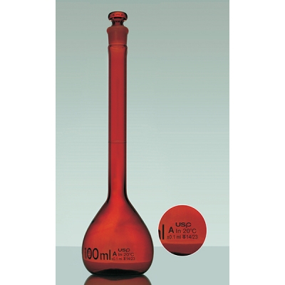 IWAKI 55640-10-US 容量瓶 A級 茶色 （USP標(biāo)準(zhǔn)）メスフラスコ FLASK CC-5646-01