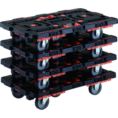 日本中山TRUSCO  BT700KJ3-E100T-M4  統(tǒng)一買入連接式樹(shù)脂制平臺(tái)車甲殼蟲(chóng)700X450自在3輪?wèn)艡诠潭ǖ拟F焊4臺(tái)套裝